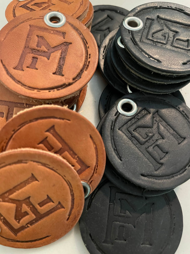 FM leather keychain